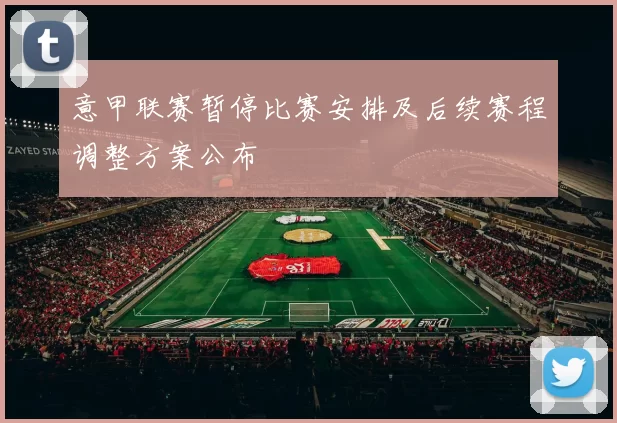 意甲联赛暂停比赛安排及后续赛程调整方案公布